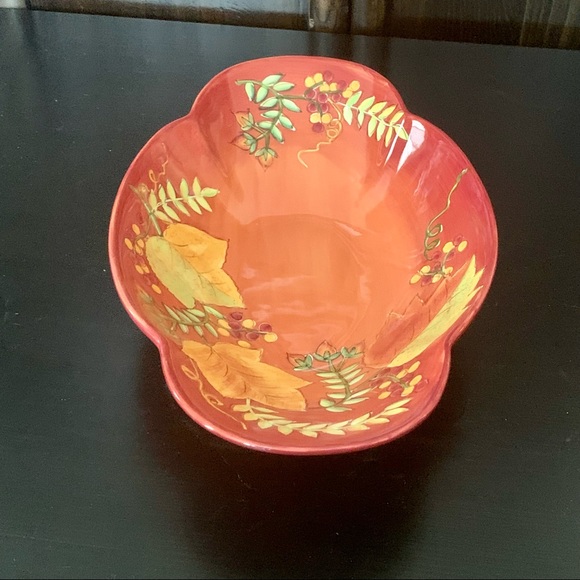 Laurie Gates Pottery Fall Leaves 13” Oblong Serving Bowl - Picture 10 of 15